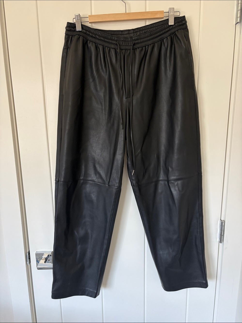 Mango Faux Leather Jogger Pants